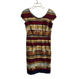 Pendleton Womens Multi Color Aztec Abstract Stripe Cotton Sheath Dress Size 6